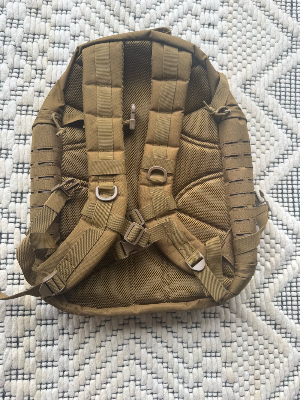 Compact Tan Military-Style Backpack - Picture 2 of 6